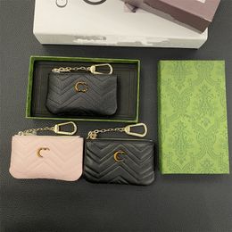 2024 Key POUCH Designers Mini Portefeuille Mode Femmes Hommes Porte-clés Bague Porte-carte de crédit Porte-monnaie de luxe Boîte originale Portefeuilles Sac à bandoulière