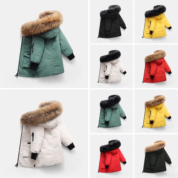 2024 Niños Diseñador Abajo Abrigo Chaqueta de invierno Niño Niña Bebé Ropa de abrigo Chaqueta con insignia Grueso Cálido Outwear Abrigos Niños Parkas Moda Parkas clásicas