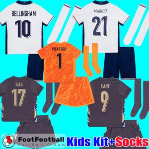 2024 Kids Kit Kinder Socks Mainoo Bellingham Saka Englands voetbalshirt voetbaltruien 2025 Toney Kane Sterling Mount Rashford Grealish Foden Baby Set Top