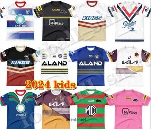 2024 Kids Penrith Panthers Dolphins Rugby Jerseys Eels Broncos Rabbit Titans Dolphins Sea Eagles Storm Brisbane RooSers Warrior Nrl Kids 2024 Rugby Jerseys Shirts