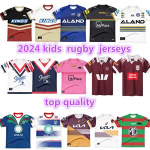 2024 kinderen Penrith Panthers Dolphins rugbytruien Broncos konijn 23 24 Titans Dolphins Sea Eagles STORM Brisbane Eels ROOSTERS thuis weg rugbytruien voor kinderen shirts