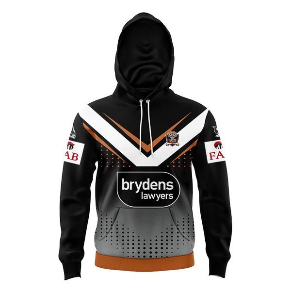 2024 Sudadera con capucha de rugby para niños Wests Tigers Sudaderas con capucha para niños y niñas Sudaderas con capucha para exteriores