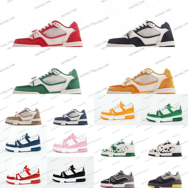 2024 Enfants Chaussures Designer Virgil Baskets Plateforme Baskets Enfant Tout-petits En Cuir À Lacets Plateforme Skate Sneaker Jaune Blanc Noir Bébé Garçon Filles École Veet