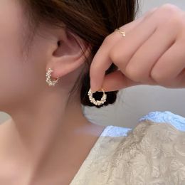 2024 Koreaanse Nieuwe Eenvoudige Temperament Cirkel Parel Oorbellen Mode Kleine Veelzijdige Oorbellen Dames Sieraden