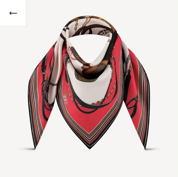 2024 Foulard de luxe pour femme Tête carrée avec fée en mousseline de soie Soie Poignée de mode de luxe Écharpe entourée Rouge Soft Top Designer Satin Soie Foulard Top Twill Soie