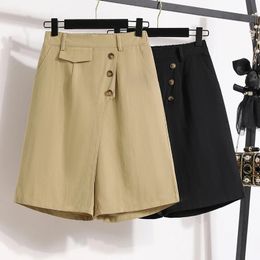 2024 dames zomer plus size mode -broek voor vrouwen grote losse asymmetrie shorts 3xl 4xl 5xl 6xl 7xl kleding 240420