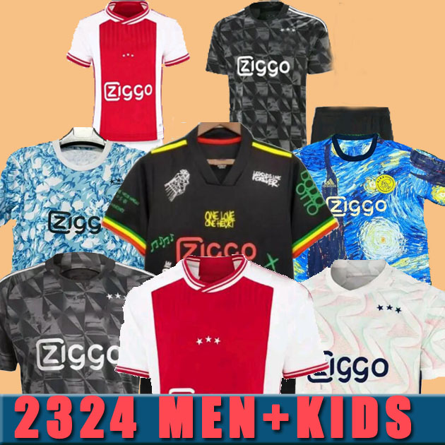 2024 TADIC 23 24サッカージャージーBrobbey Berghuis Black Kit Klaassen Brobbey Bergwijn Cruyff 2023 2024ホームアウェイフットボールシャツ男性キッズキットユニフォーム