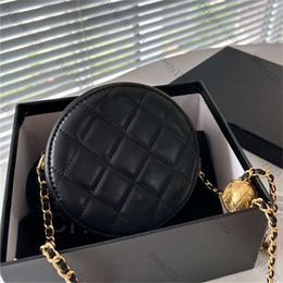 2024 Lambskin Luxury Mini Round Bag Vintage Real Leather Bag 9a Premium Classic Handbag Designer Women Men Purse Famoso Handbag Bag Ehoulder Bag 10a