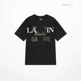 2024 Lanvin Hommes T-shirt Designer Luxe Classique Poitrine Lettre Imprimé Hommes et Femmes Lanvis Petit Haut Été Respirant Haute Lanvins Mode Tshirt 996