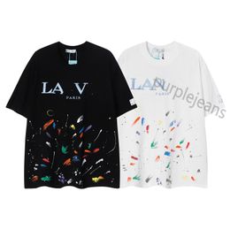 2024 Lanvin Hommes T-shirt Designer Luxe Classique Poitrine Lettre Imprimé Hommes Et Femmes Top Été Respirant Haute Lanvins Mode Tshirt
