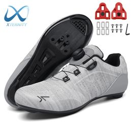 2024 Grote Maat Fietsschoenen Mannen Ademende MTB Cleat Schoenen Zelfsluitende Racing Racefiets SPD Schoenen Ultralight Fiets sneakers 231229