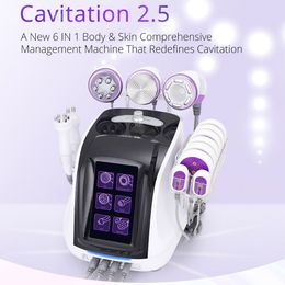 2024 Nieuwste 5 Handgrepen Vetstralen Curve Vormgeven 40 Khz Vacuüm Cavitatie Machine met RF Anti-aging Lymfatische Detox Draagbaar Instrument