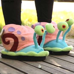 Pantoufles d'escargot chaudes et ensoleillées pour l'hiver, chaussures de famille mignonnes, pantoufles de maison en peluche, dernière conception 2024