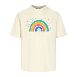 2024 Nieuwste Designert Shirt Fashion Rainbow Print Design Us Size Korte Mouwt T -shirt hoogwaardige luxe merk Mens T -shirt