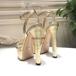 Sandalias de tacón superalto para mujer, diseño de mesa de agua, zapatos genuinos cómodos, ambiente lujoso y elegante, última moda, 2024