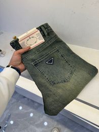 2024 derniers jeans pour hommes mode rétro bleu lavage artisanat jeans décontractés marque haut de gamme jeans de créateur de luxe