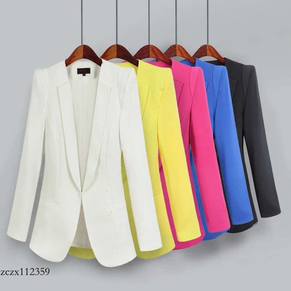 2024 Dernières modèles de combinaisons de femmes coréenes de blazer coréen Femmes Femmes d'automne Spring à manches longues Collier Not de travail Blazers Suit 3xl 4xl 5xl R654 230311