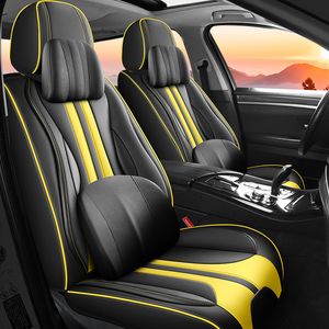 2024 Nieuwste Nappa Leather Auto Car Seat Cover voor Toyota Hyundai Mazda Lexus BMW Waterdichte Ademende Beschermende covers Universal Automobile Parts-Geelt