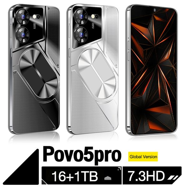 2024 Último POVO 5Pro Versión global Teléfono móvil 7.3 pulgadas 8800 mAh La batería grande admite tarjetas de teléfono duales Android 13 es compatible con OTG