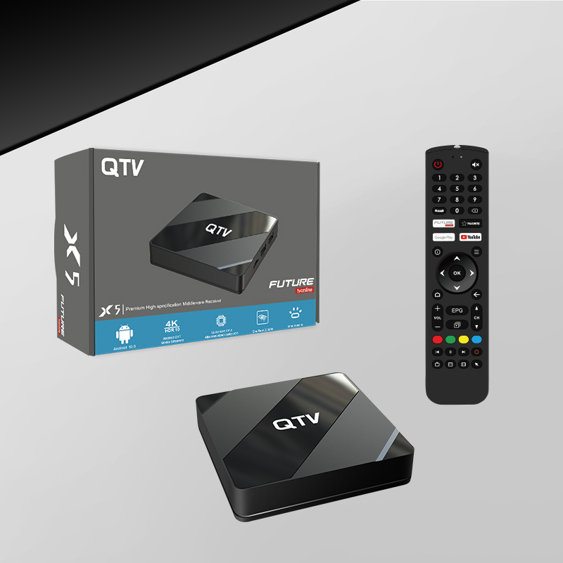 2024最新のQTVボックスフューチャーTVONLINE ANDROID 10スマート4Kテレビボックス2GB 8GB ROMセットトップボックスサポートストーカーバインディングマック