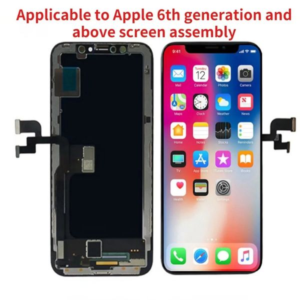 Écran d'affichage LCD 2024 pour l'iPhone X 6 6S 7 8 5 5S Plus OLED PANTALLA pour l'iPhone XR XS Max 3D Touche ASSELLAGE DIGITINGE AAAA - Affichage LCD