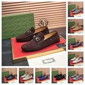 2024 Lederen ontwerper Suede Green Brwon Black Pointed Wedding Oxford schoenen Men Casual Designer Loafers Formele kleding Schoenen Zapatos HOMBRE MAAT 38-46