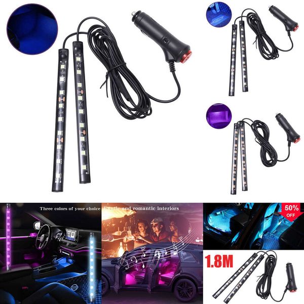 2024 LED Automotive Bar Lights Lights Universal Interior Atmosphere Light Mood Foot Cigarrillo Lámpara de señal decorativa USB