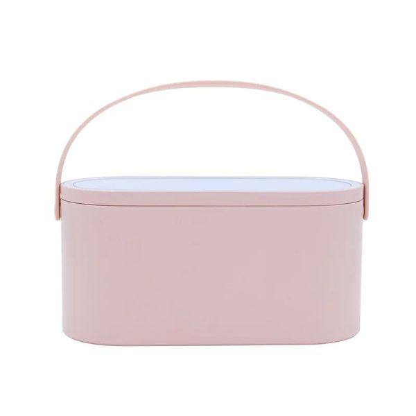 2024 Mirror de luz LED Portable Cosméticos Touch Light Storage Mirror Un objeto Caja organizador de maquillaje de doble propósito con portátil para