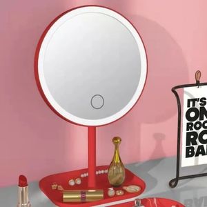 2024 LED-make-upspiegels met verlichting 5x vergrotende draagbare ronde reisdesktop Vanity Mirror Smart Cosmetics Tool- voor draagbare schoonheid