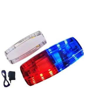 2024 LED rouge bleu multifonction Clip clignotant avertissement de sécurité épaule Police lumières USB charge lampe d'urgence accessoires de vélo