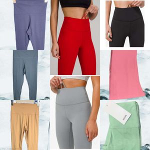 2024 Legging Lu Yoga Align Girl Lange strakke broek Hardlopen Wunder Train Yoga-leggings Broek Dames Elasticiteit Fitness-legging Atletisch Naakt Negende broek Jogg