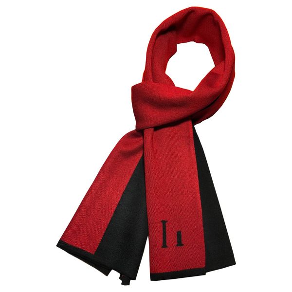 2024 lettre Cachemire Man Swof Swearf Designer châle portable canapé chaud couverture en tricot laine Echarpe Sciarpa pour hommes rouges et noirs à deux tons H