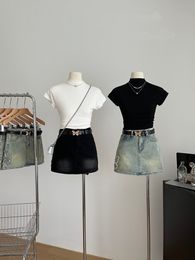 2024 Letter Women Denim shorts Sexy mini Jean korte broek causale dagelijkse zomer cool