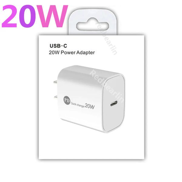 2024 Light-Weight USBC Tipo C PD Wall Carger 18W 20W CARGA RÁPIDA RÁPIDA EU US AC Power Adapter para iPhone 11 12 13 14 Pro Max Android Teléfono con caja