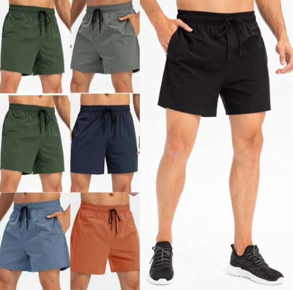 2024 LL diseñador lu limones hombres yoga deportes cortos pantalones cortos de secado rápido con bolsillo trasero teléfono móvil casual corriendo gimnasio jogger pantalón 63