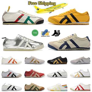 2024 Muisseurs de livraison gratuits Chaussures de course pour hommes Tiger Mexique 66 Tigers Sliver jaune noir blanc bleu classique toile Flat Vintage extérieur Trainers