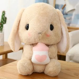 Animal en peluche lapin à longues oreilles, mignon radis, poupée, oreiller, cadeau d'anniversaire pour enfants, 2024