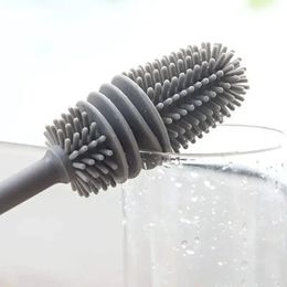 2024 Lange handgreep Tpr Soft Hair Brush Pipet Test Tube Babyfles Siliconenflesborstel Multifunctionele huishoudelijke reinigingsgereedschap voor