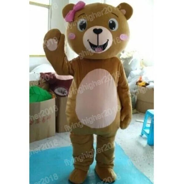 2024 Lovely Bear Mascot Costume Cartoon Anime Theme Character Carnival Unisexe Robe Christmas Performance Fancy Party Party Adults Titifit