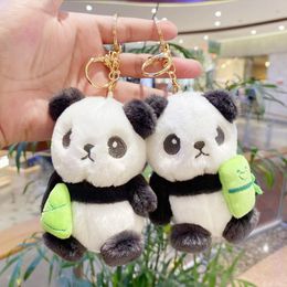 2024 Mooie Pluche Panda Sleutelhangers Dieren Hanger Student Paar Tas Hangende Decoratie Knuffel Sleutelhanger Groothandel
