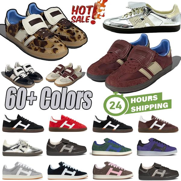 2024 Prix bas Pays de Galles Bonner chaussures de sport og baskets chaussures de sport imprimé poney léopard argenté végétalien noir gomme blanche hommes femmes