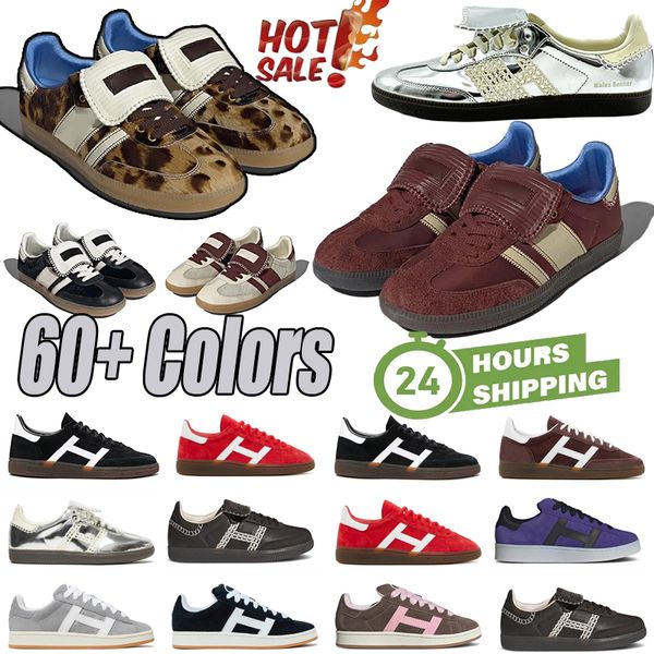 2024 Prix bas Pays de Galles Bonner chaussures de sport og baskets chaussures de sport imprimé poney léopard argenté végétalien noir gomme blanche hommes femmes taille 36-45