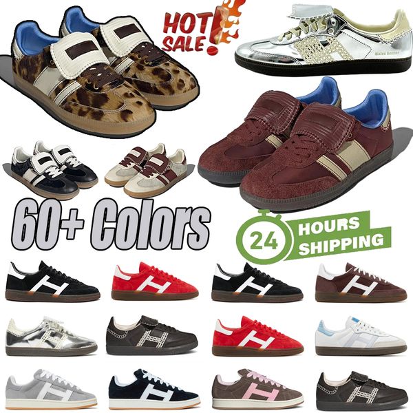 2024 Prix bas Pays de Galles Bonner chaussures de sport og baskets chaussures de sport imprimé poney léopard argenté végétalien noir gomme blanche hommes femmes vente chaude