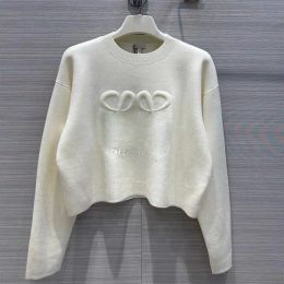 2024 Lowe Fashion Designer Jumper Vêtements Pulls Femmes Pull en tricot Pull Femme Automne Hiver Vêtements Dames Blanc Lâche Manches longues Élégant Casual Tops