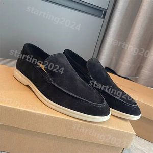 2024 LP Shoe Summer Marques Men Chaussures décontractées Loafers Low Top Suede en cuir oxfords Piano Moccasins Walk Mandin Slip on Locs Rubber Sole Flats 36-46 T412