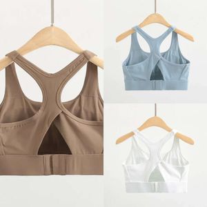 2024 LU BRA LU YOGA LU Back Hook Sluiting Hoge impact Sport Gym Wear Women Volledige dekking draadfree gevoerde Fiess bhas workout tanktops Lemon Ve S