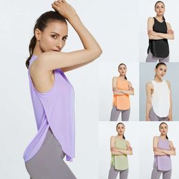 2024 Lu Lu Align Gilet Citron Zumba Porter Femmes Gym Lâche Yoga Sport Débardeur Sans Manches Fitness T-shirt À Séchage Rapide Chemises De Course Hauts D'entraînement Femme