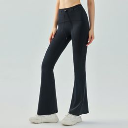 2024 lu lu losse broek yoga hoge taille heuplift slanke leggings draag danstraining fitness luidsprekerbroek
