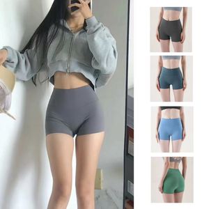 2024 shorts lulemone Shorts de yoga Shorts actifs pour femmes Shorts de yoga multicolores Shorts taille haute No T Line Naked Elastic Tight Sports pour femmes