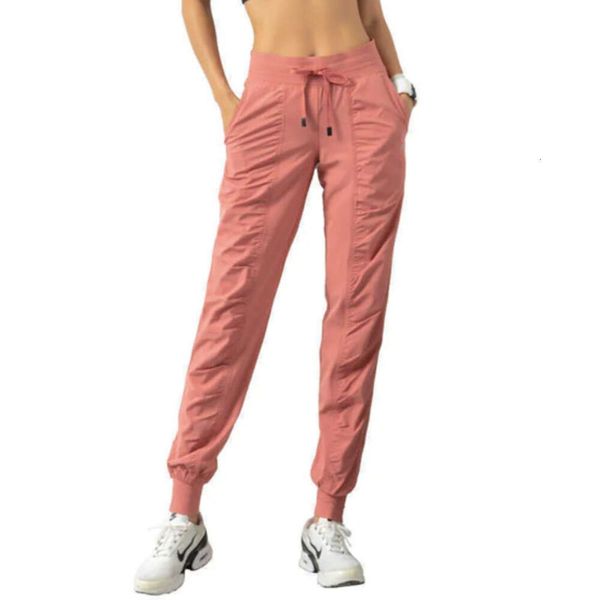 2024 lululemenI Pantalons de sport respirants Vêtements de sport Pantalons de jogging pour femmes Séchage rapide Slim Lâche Entraînement de course Fiess Leggings Poche à neuf points Pantalons décontractés 88t